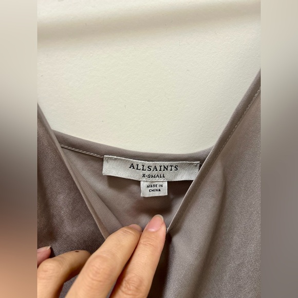 Authentic AllSaints slip dress is grey color. XS. - Picture 3 of 4